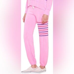 NWT Sundry Revolve Striped Sweatpants Women’s Size 2 = Medium Hot Pink Jogger